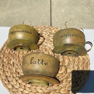 Wall decor flushed coffee cups (set of 3)
